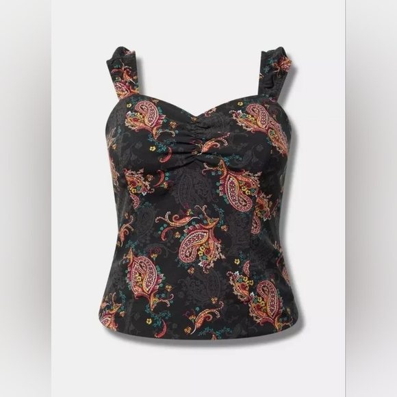 Torrid Two-piece Matching black Paisley Summer Pants Set 2x 18 20 - Picture 3 of 16